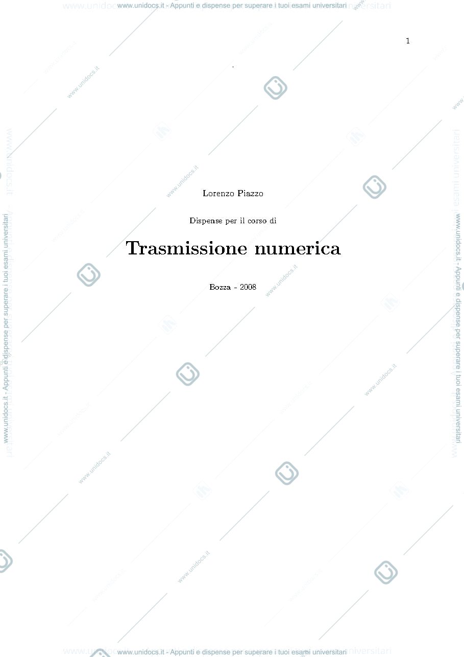 Anteprima pagina 1 — trasmissione numerica 