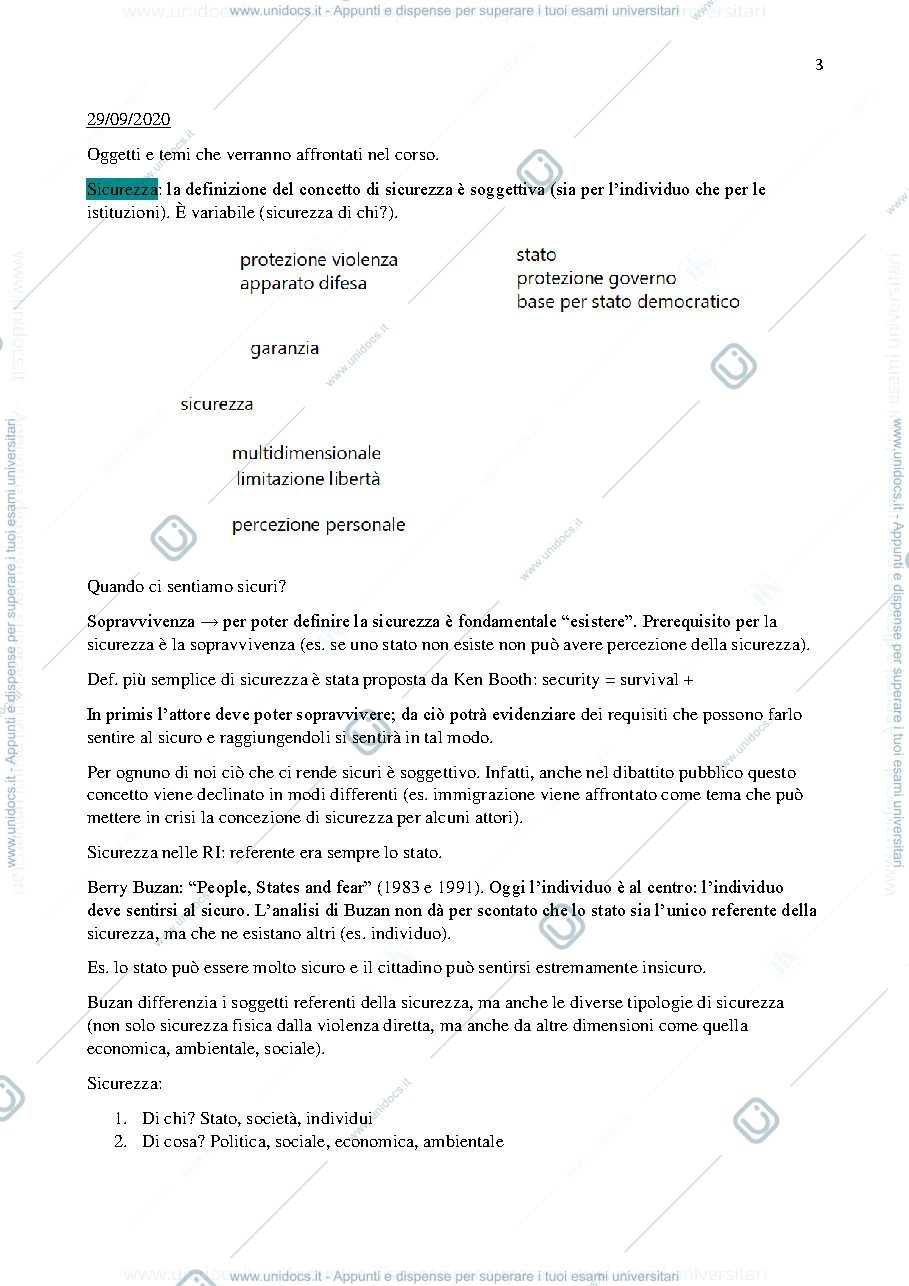 Anteprima pagina 3 — Appunti Ruzza (conflitto, sicurezza, state-building) - 2020/2021