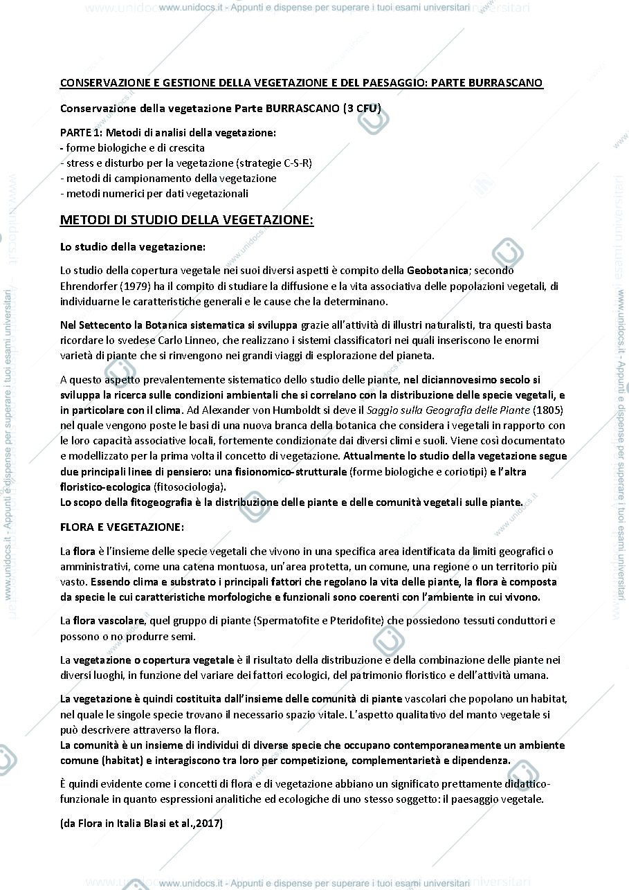 Anteprima pagina 1 — conservazione della flora e del paesaggio