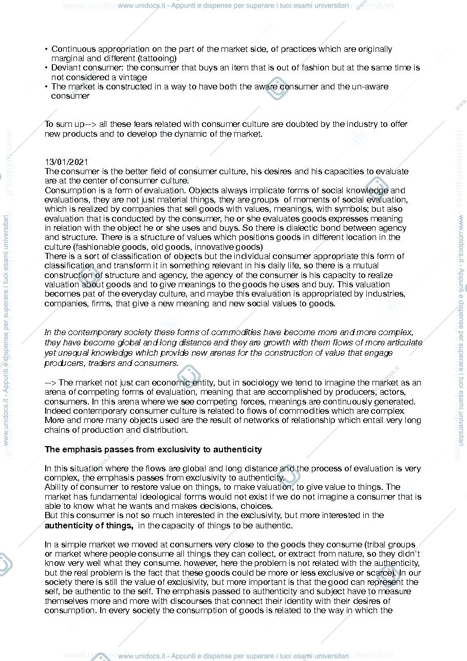 Anteprima pagina 2 — Appunti di Consumer culture scritti a PC in inglese. 