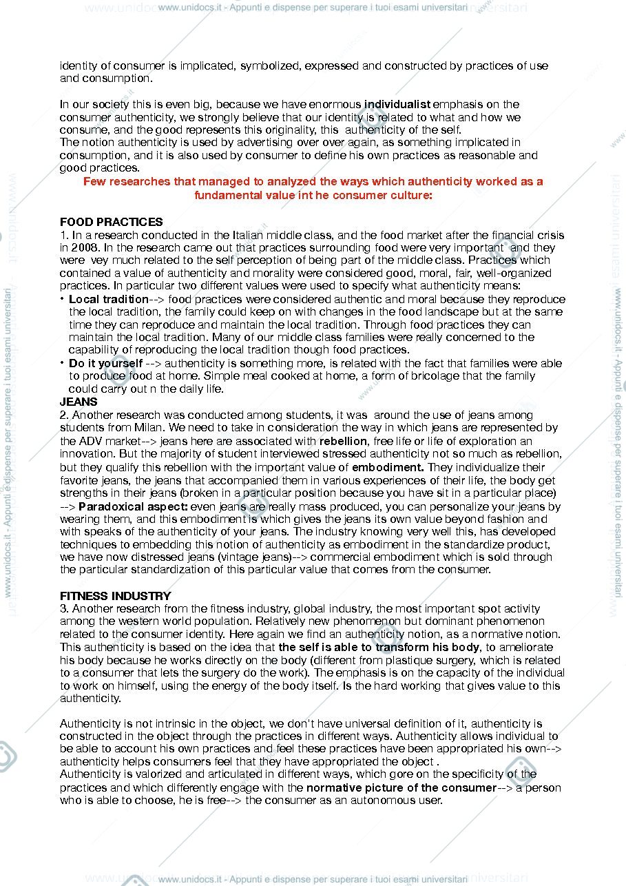 Anteprima pagina 3 — Appunti di Consumer culture scritti a PC in inglese. 