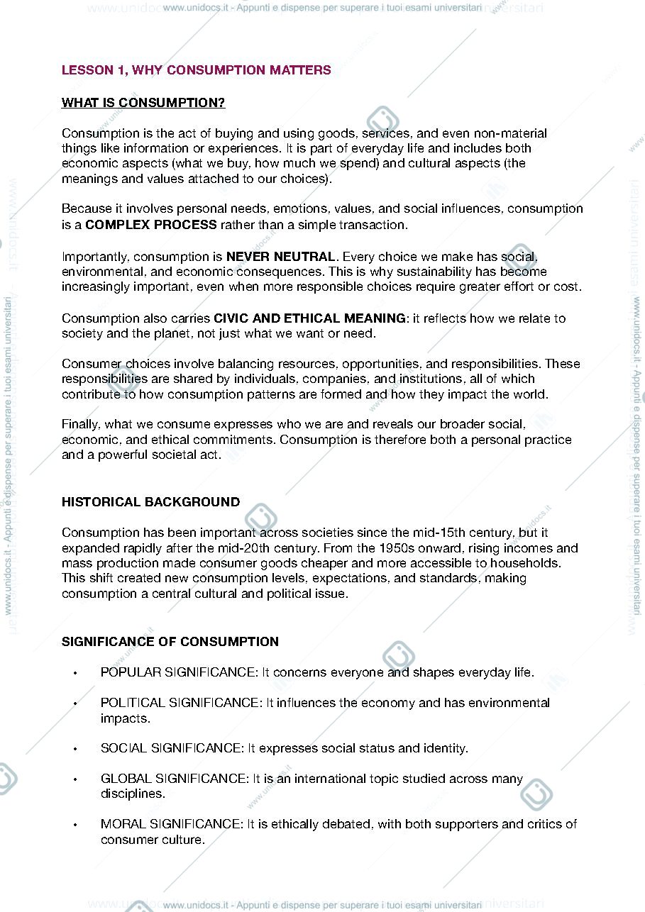 Anteprima pagina 1 — Appunti di consumption