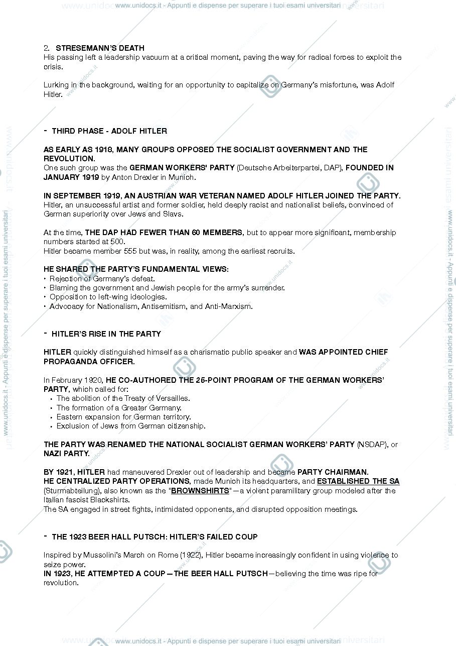 Anteprima pagina 4 — Appunti second semester history