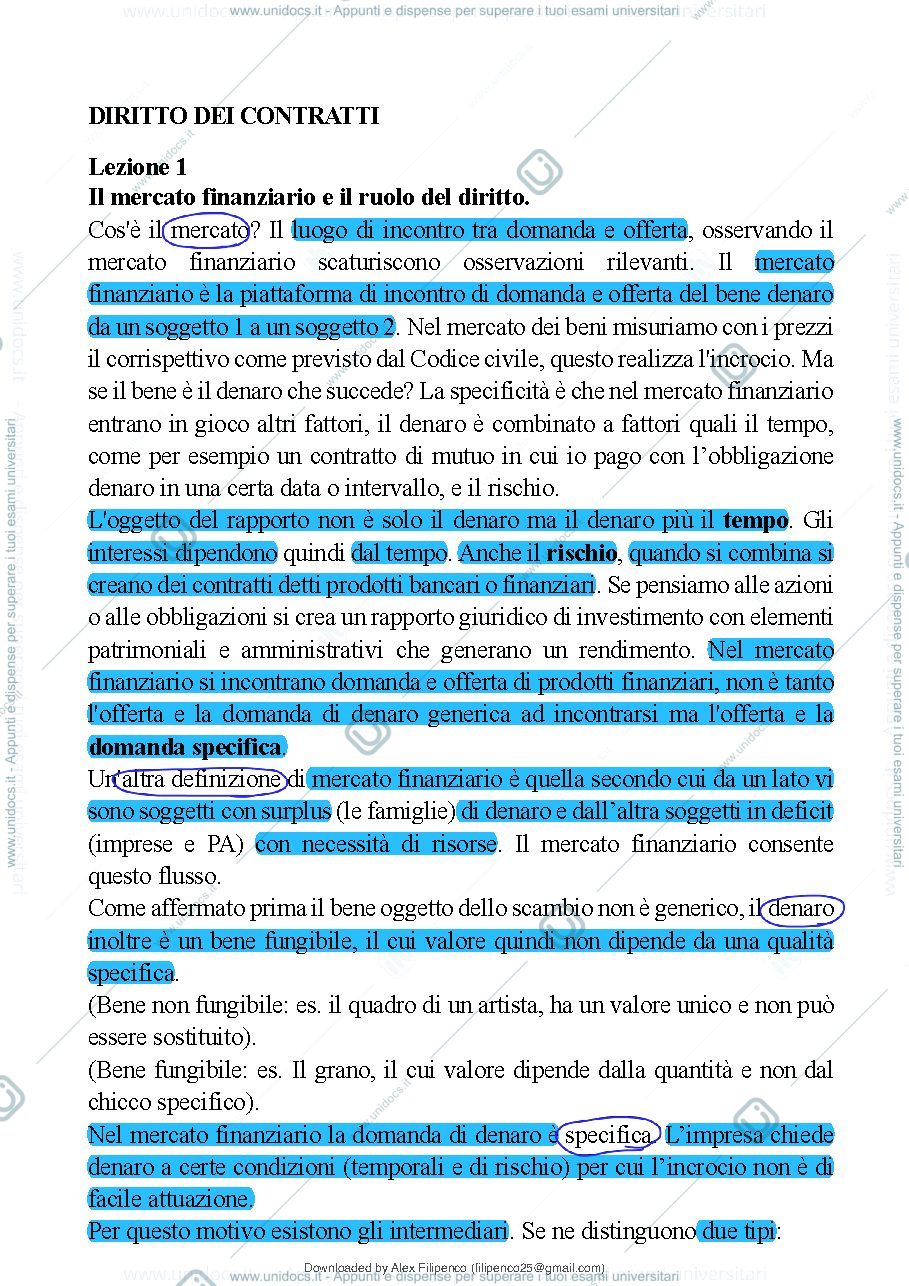Anteprima pagina 1 — Contratti e servizi di investimento