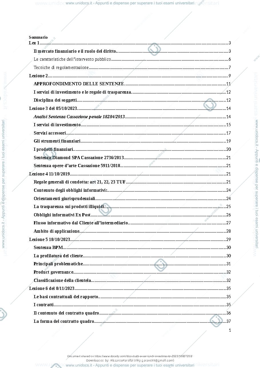 Anteprima pagina 2 — Dispensa contratti e servizi d'investimento Prof. Mondini