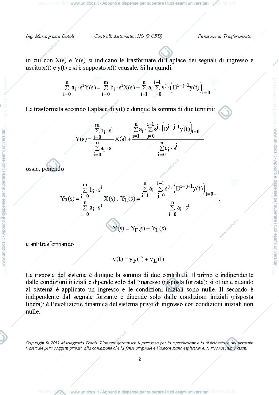 Anteprima pagina 2 — Funzioni di trasferimento