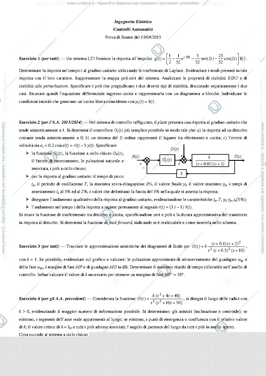 Anteprima pagina 1 — Traccia 13/04/2015 prof Maione