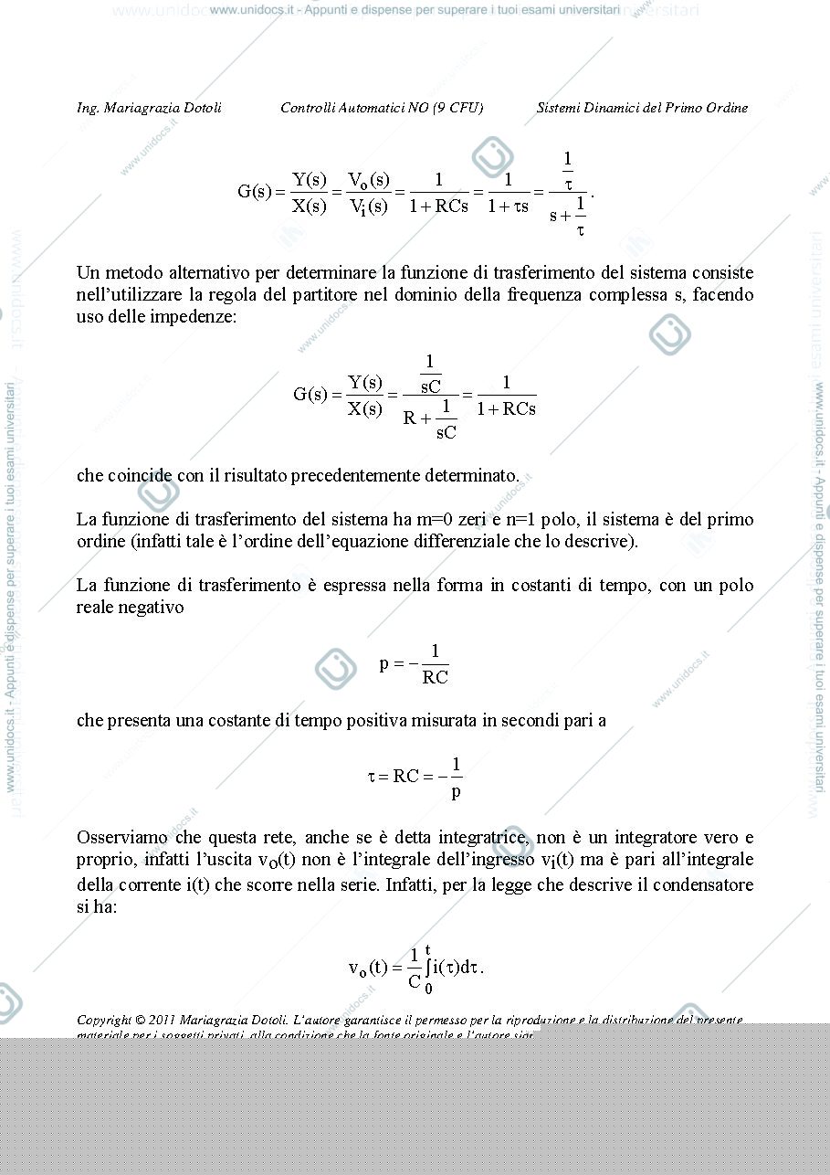 Anteprima pagina 3 — Sistemi del primo ordine