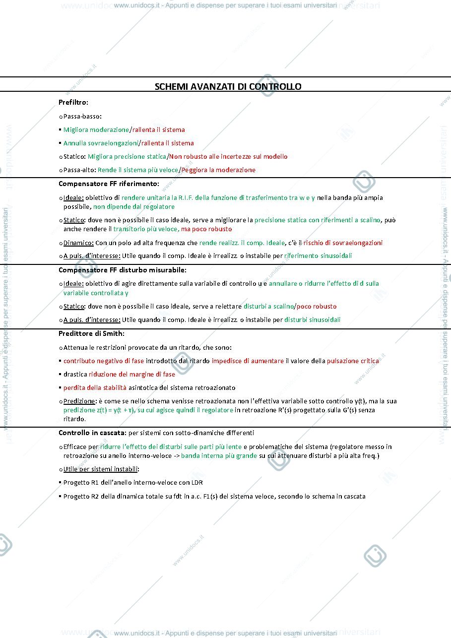 Anteprima pagina 1 — schemi sistemi avanzati di controllo e MIMO