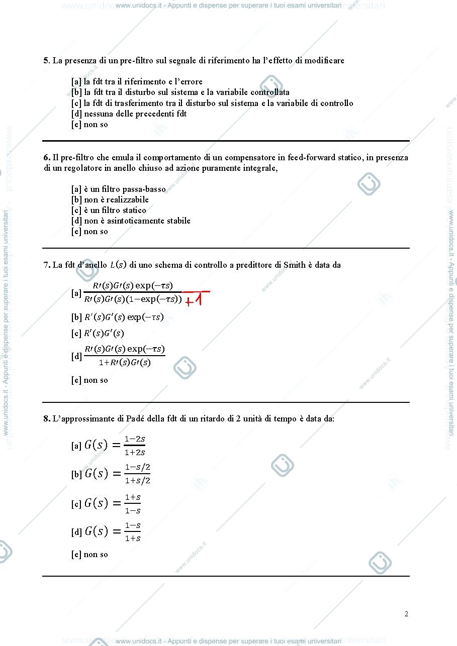 Anteprima pagina 2 — Prova2_Schemi_avanzati_di_controllo prove di autovalutazione prof: Bolzern