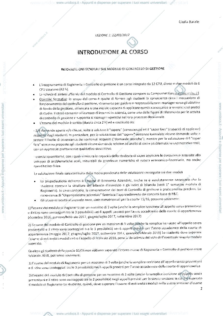 Anteprima pagina 2 — controllo di gestione
