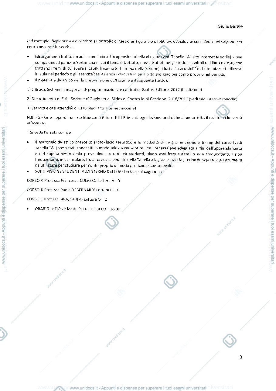 Anteprima pagina 3 — controllo di gestione
