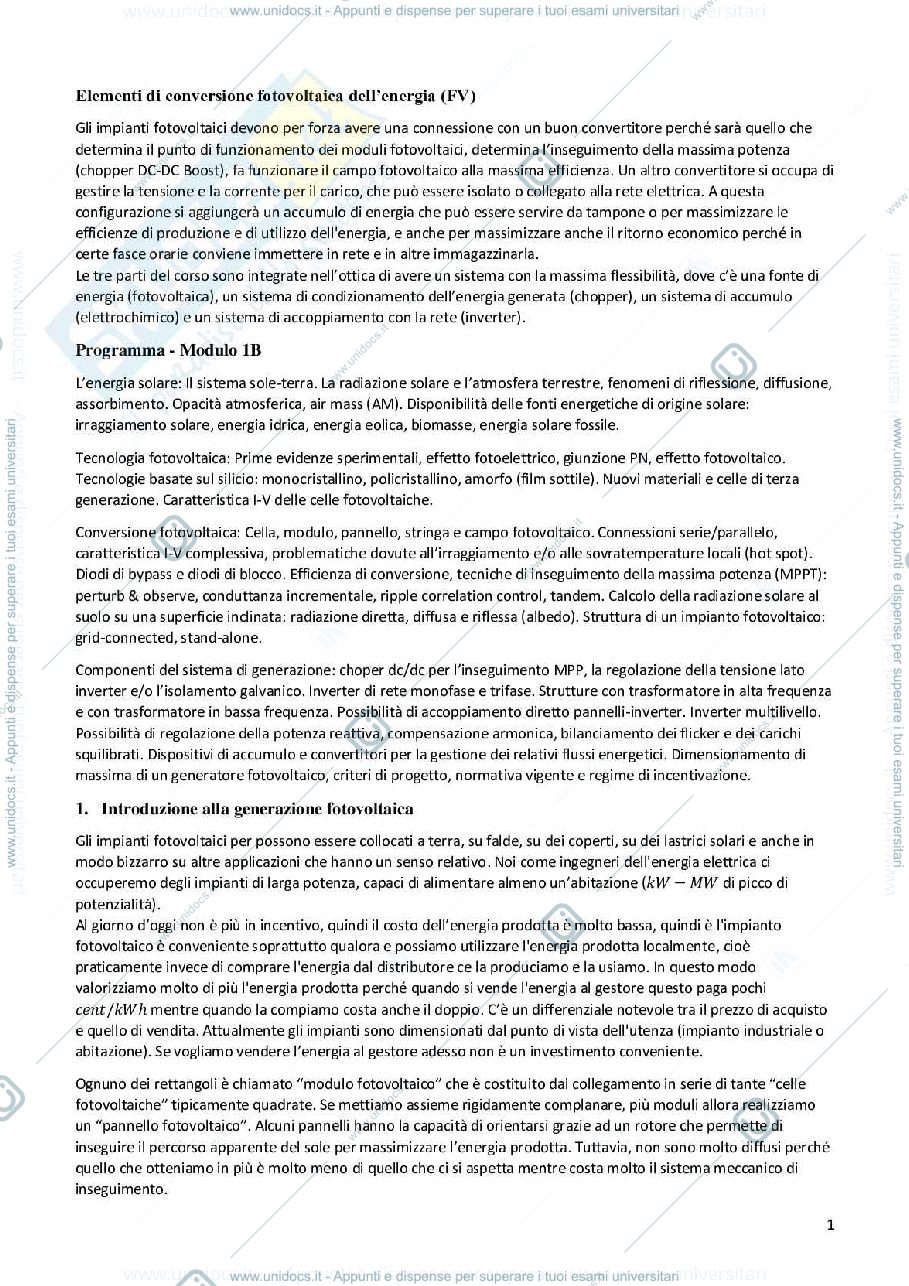 Anteprima pagina 1 — Conversione fotovoltaica
