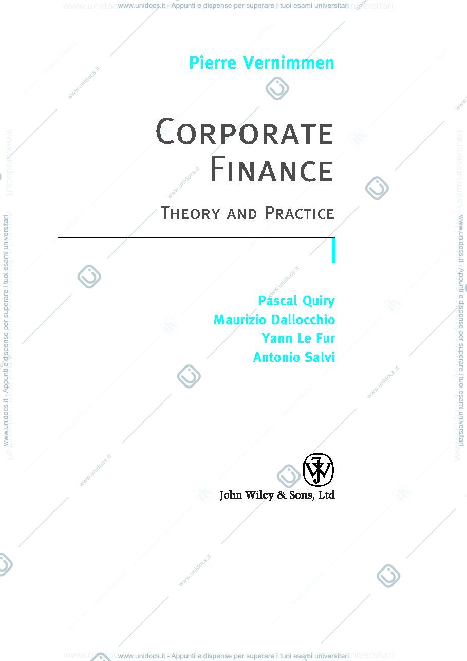 Anteprima pagina 2 — corporate finance