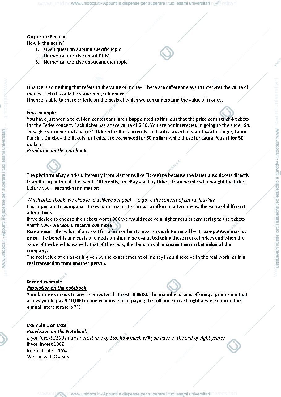 Anteprima pagina 1 — Appunti di lezione prof Pampurini 