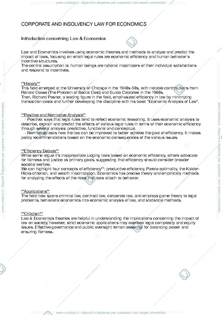 Anteprima pagina 1 — Corporate and insolvency law 