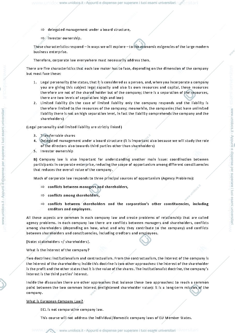 Anteprima pagina 3 — (European) Corporate Law - Sudiero & Callegari _ Notes/Sbobine