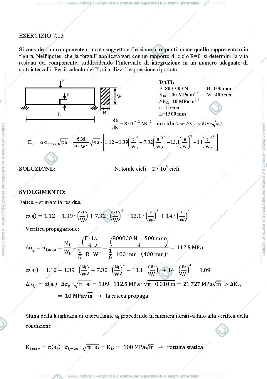 Anteprima pagina 2 — Esercizi svolti_meccanica frattura