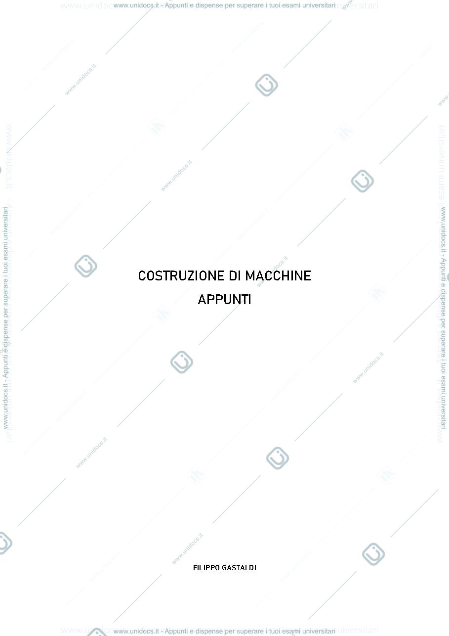 Anteprima pagina 1 — Appunti Costruzione di Macchine