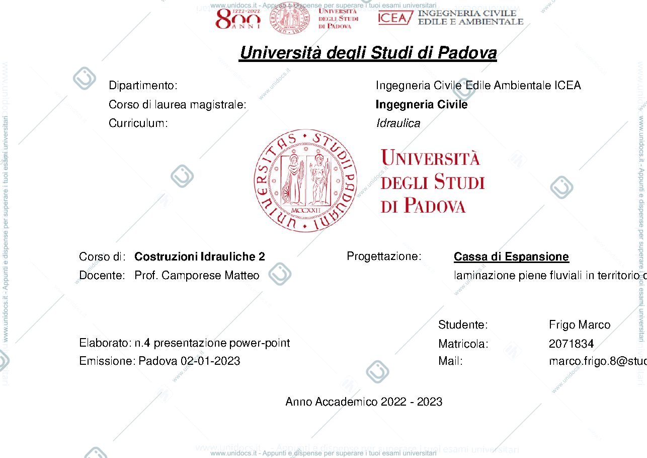 Anteprima pagina 1 — PRESENTAZIONE PROGETTO CAMPORESE CASSA ESPANSIONE