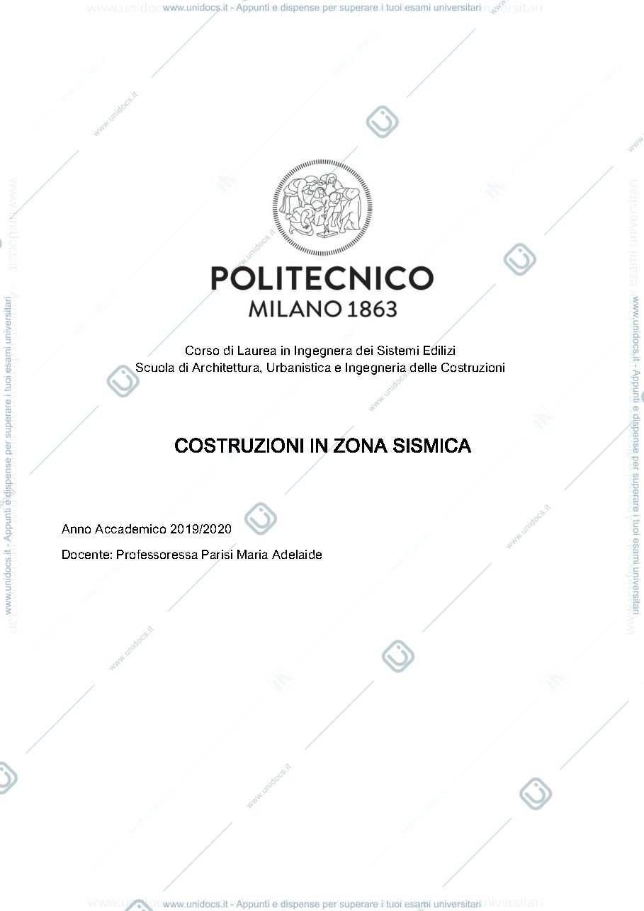 Anteprima pagina 1 — Relazione di calcolo_Costruzioni in zona sismica