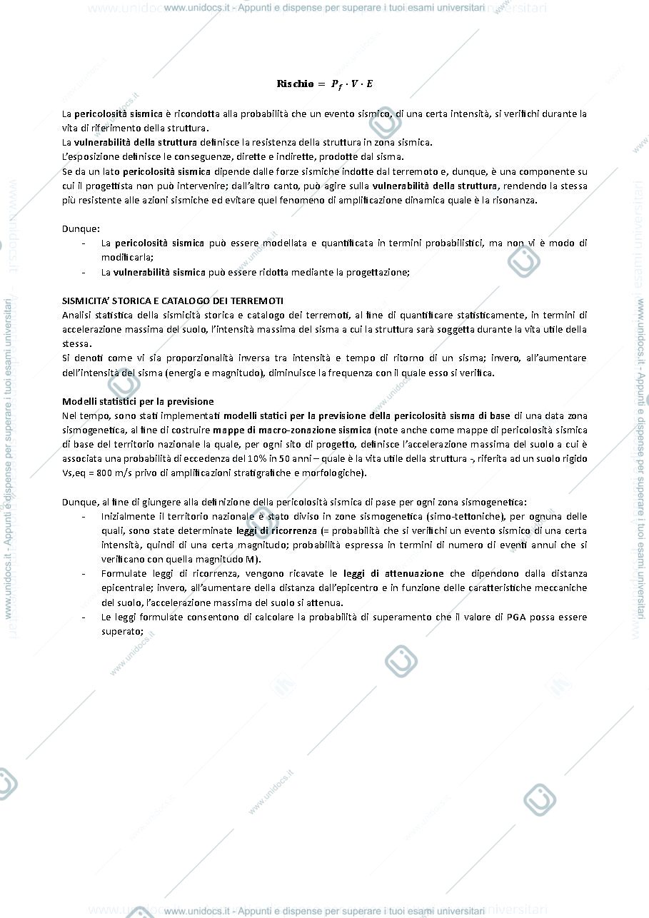 Anteprima pagina 4 — Riassunti completi del corso costruzioni in zona sismica 