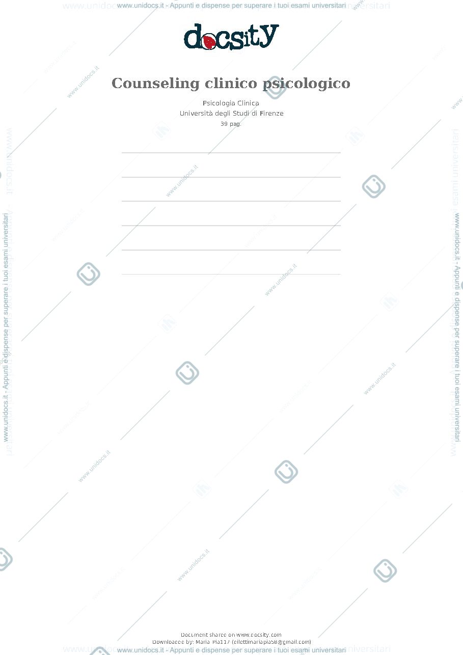 Anteprima pagina 1 — Riassunti libri counseling