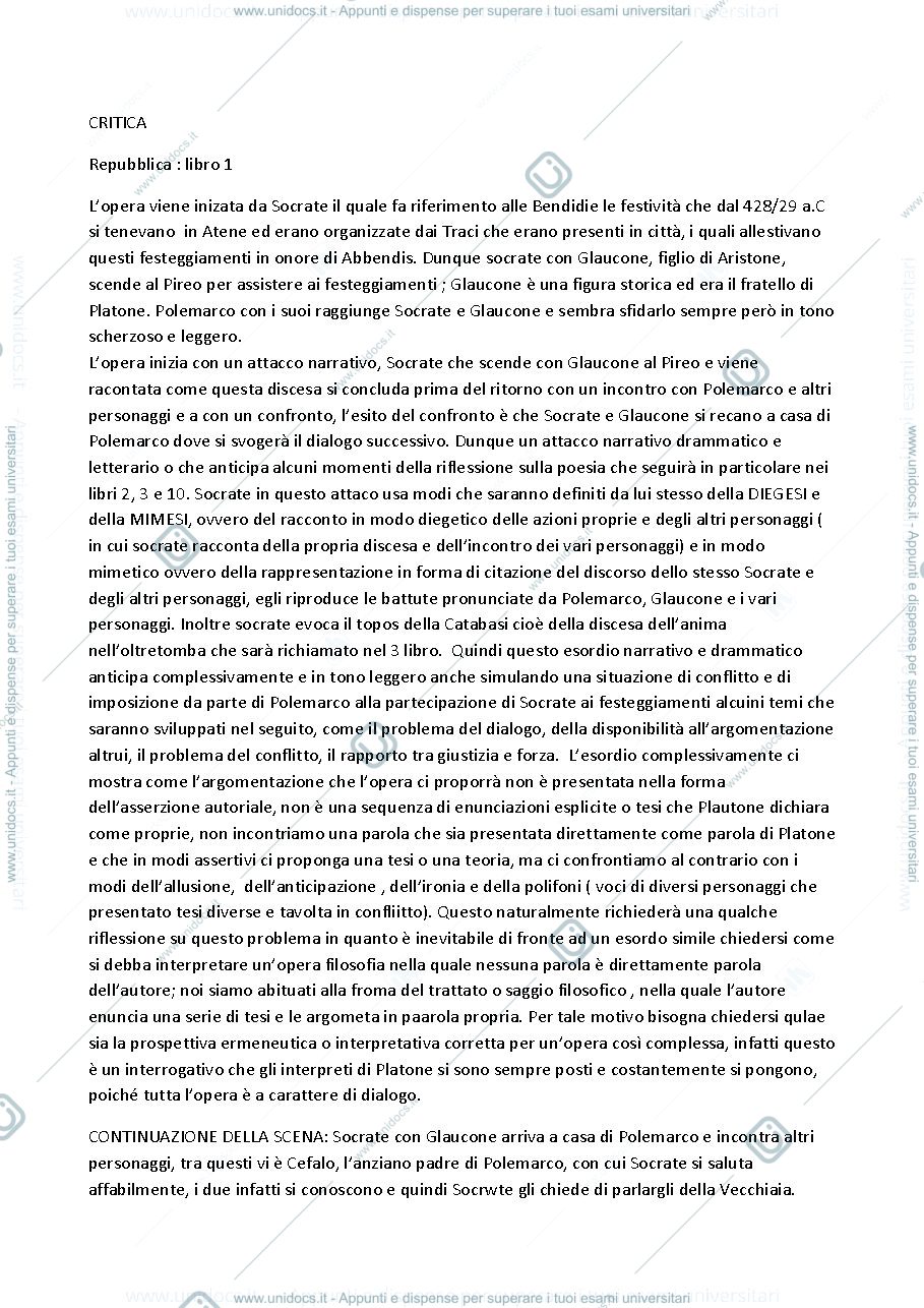 Anteprima pagina 1 — Critica e teoria della letteratura unità A