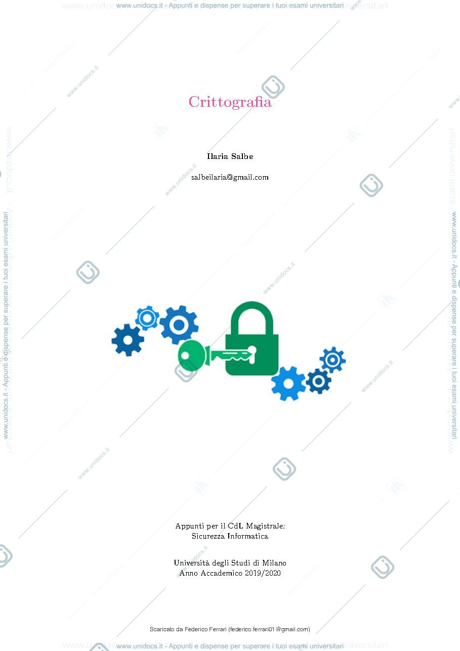 Anteprima pagina 2 — Appunti completi crittografia