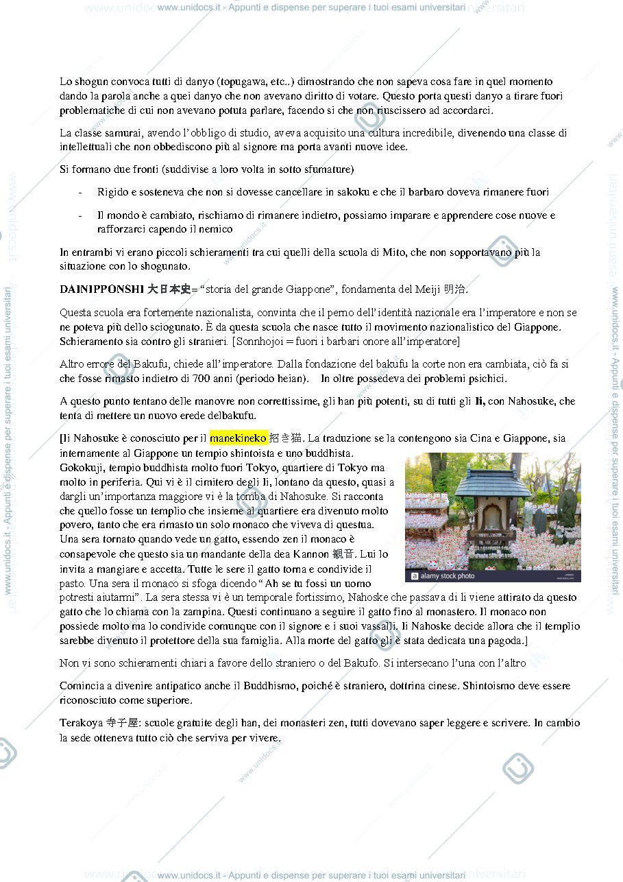 Anteprima pagina 3 — Appunti lezione Cultura Giapponese II