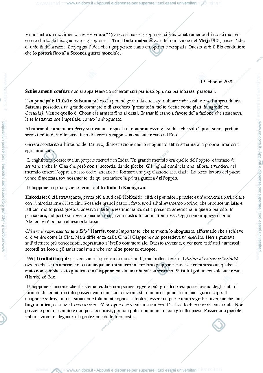 Anteprima pagina 4 — Appunti lezione Cultura Giapponese II