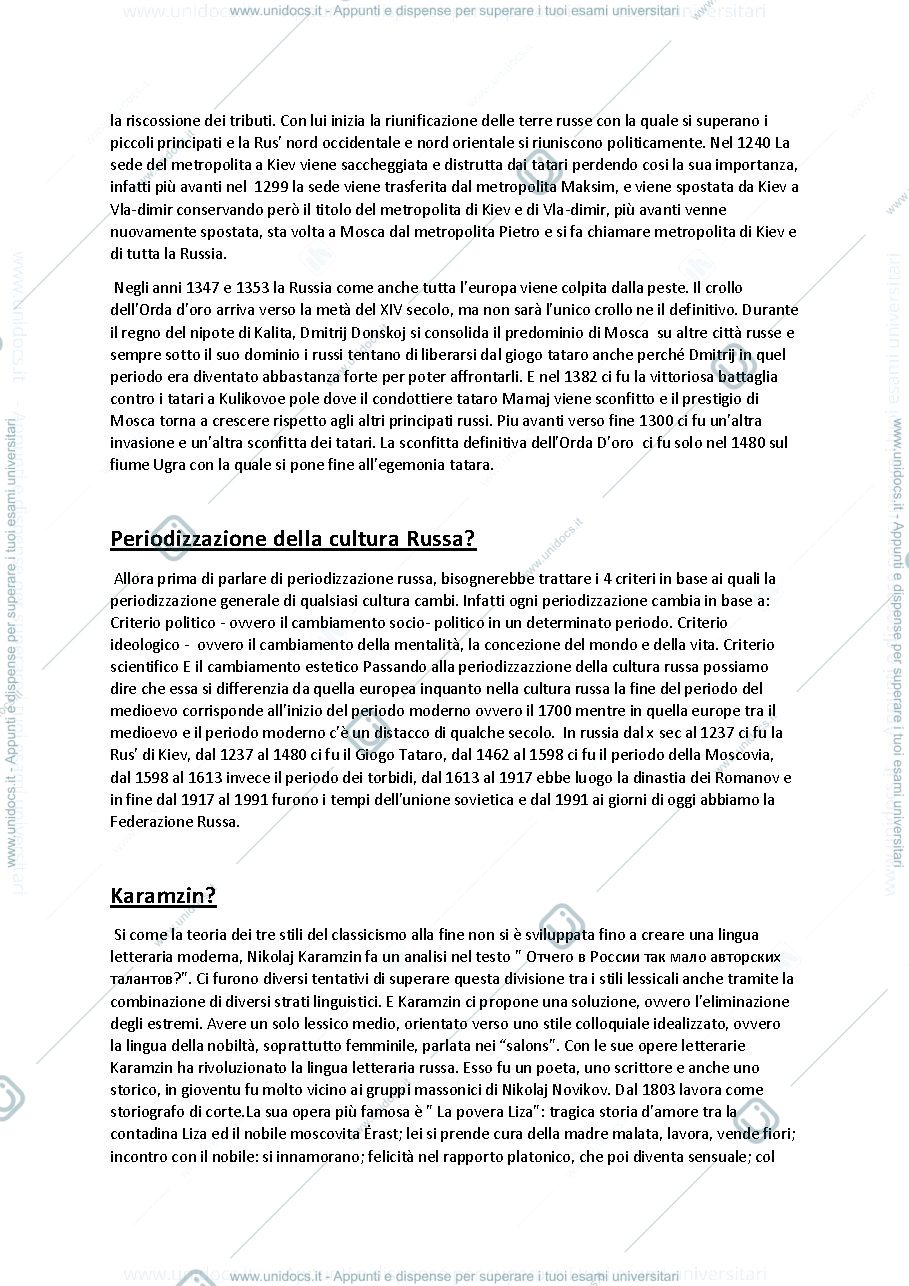 Anteprima pagina 2 — Cultura Russa Appunti - Manfred