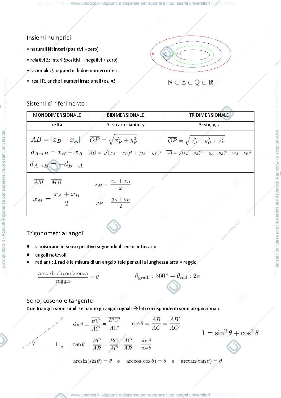 Anteprima pagina 1 — vettori e trigonometria