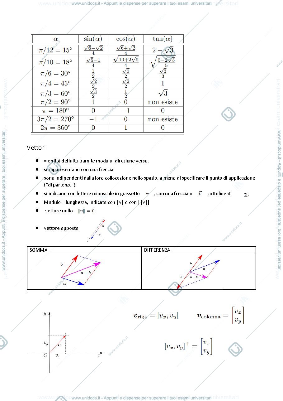 Anteprima pagina 2 — vettori e trigonometria