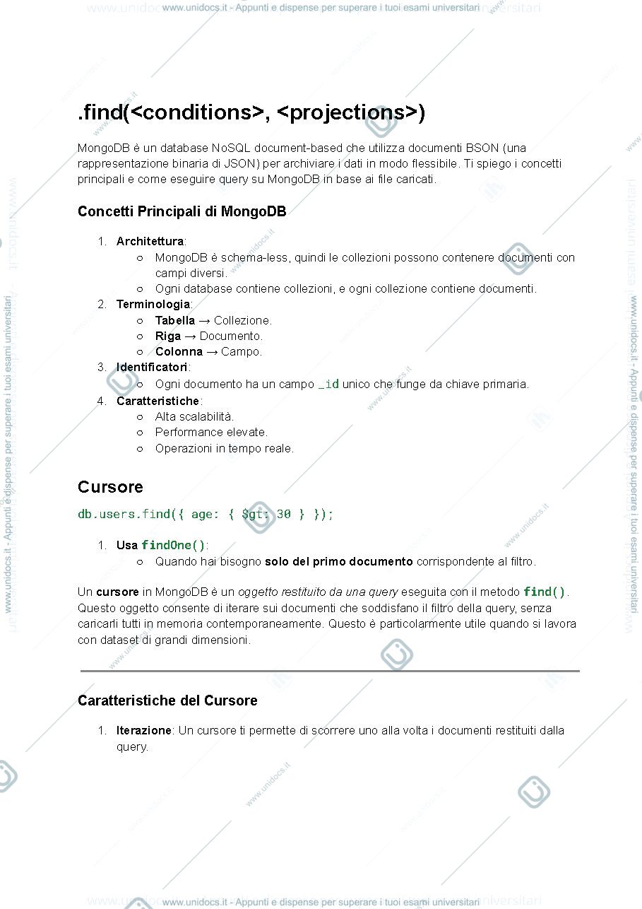 Anteprima pagina 1 — MongoDB for Data Management