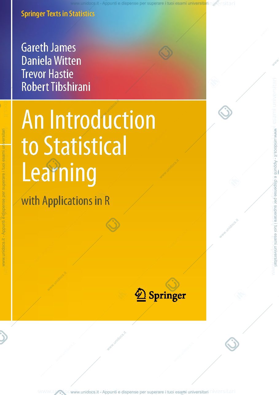 Anteprima pagina 1 — An introduction to statistical learning