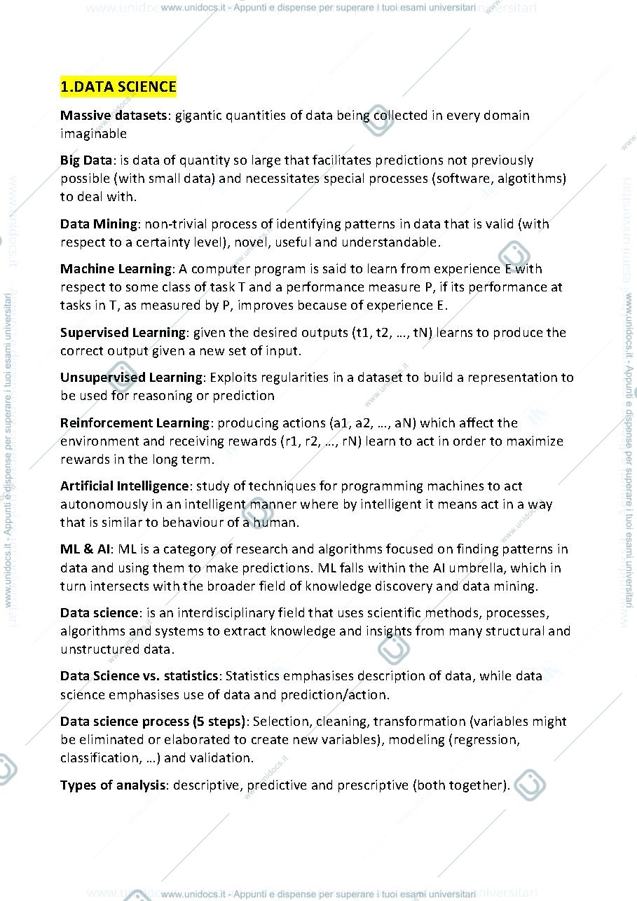 Anteprima pagina 1 — DATA SCIENCE NOTES