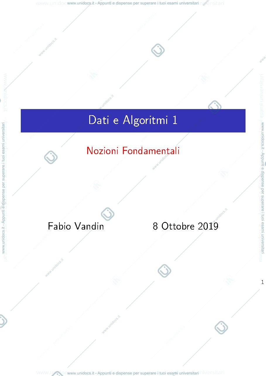 Anteprima pagina 1 — Lezioni Dati e Algoritmi 1 (slide)