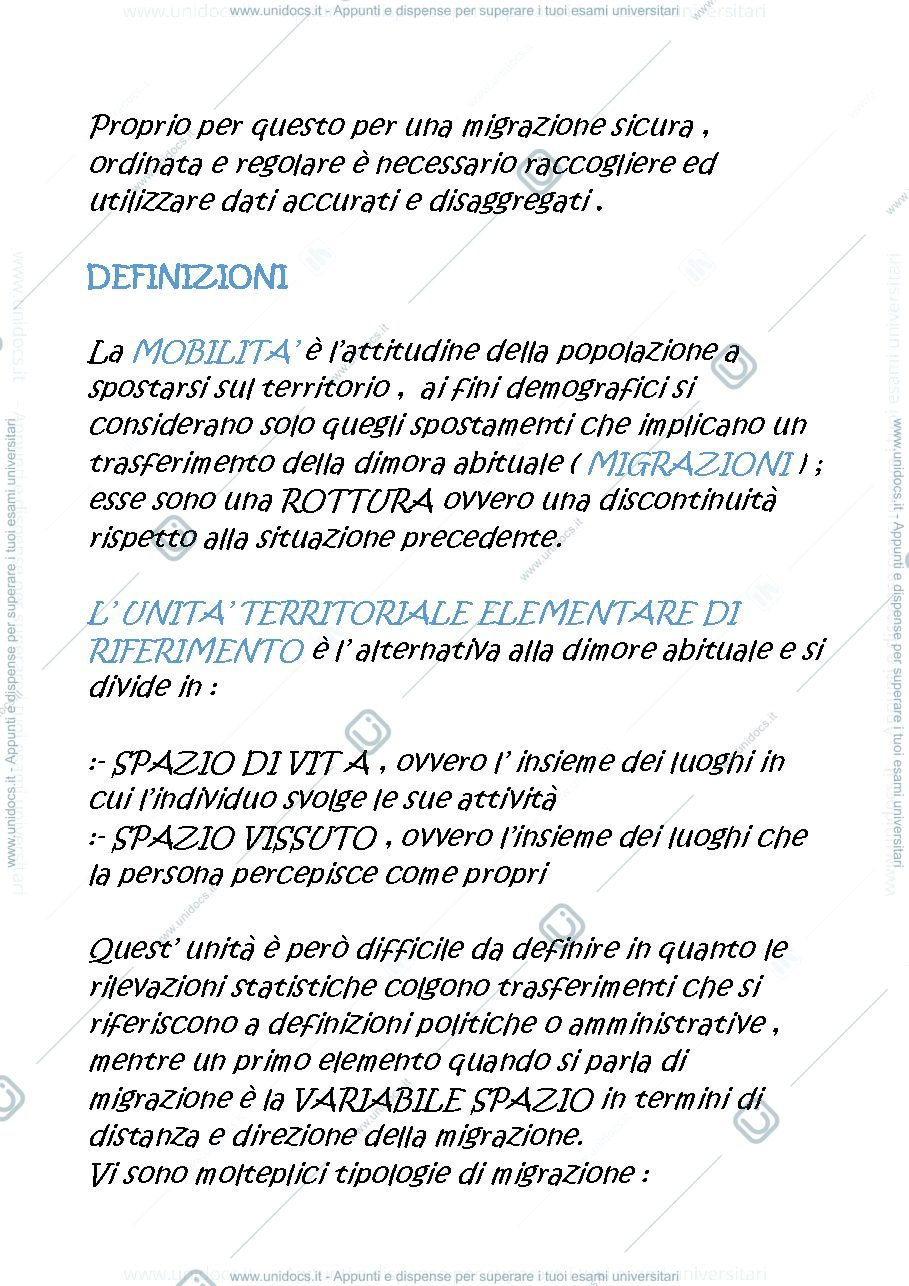 Anteprima pagina 3 — APPUNTI DEMOGRAFIA SOCIALE ( MOBILITA' E MIGRAZIONI )