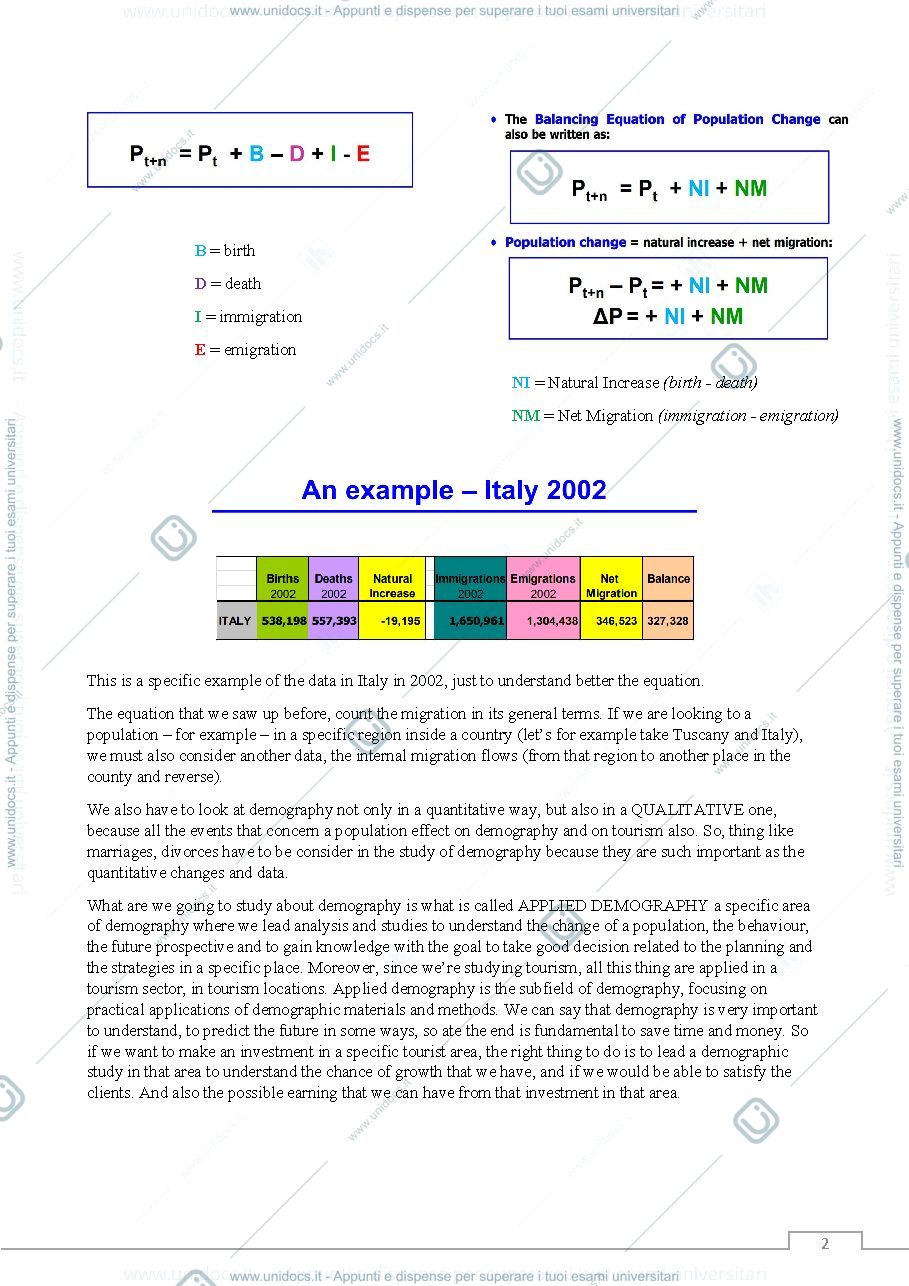 Anteprima pagina 2 — Appunti demography and tourism 