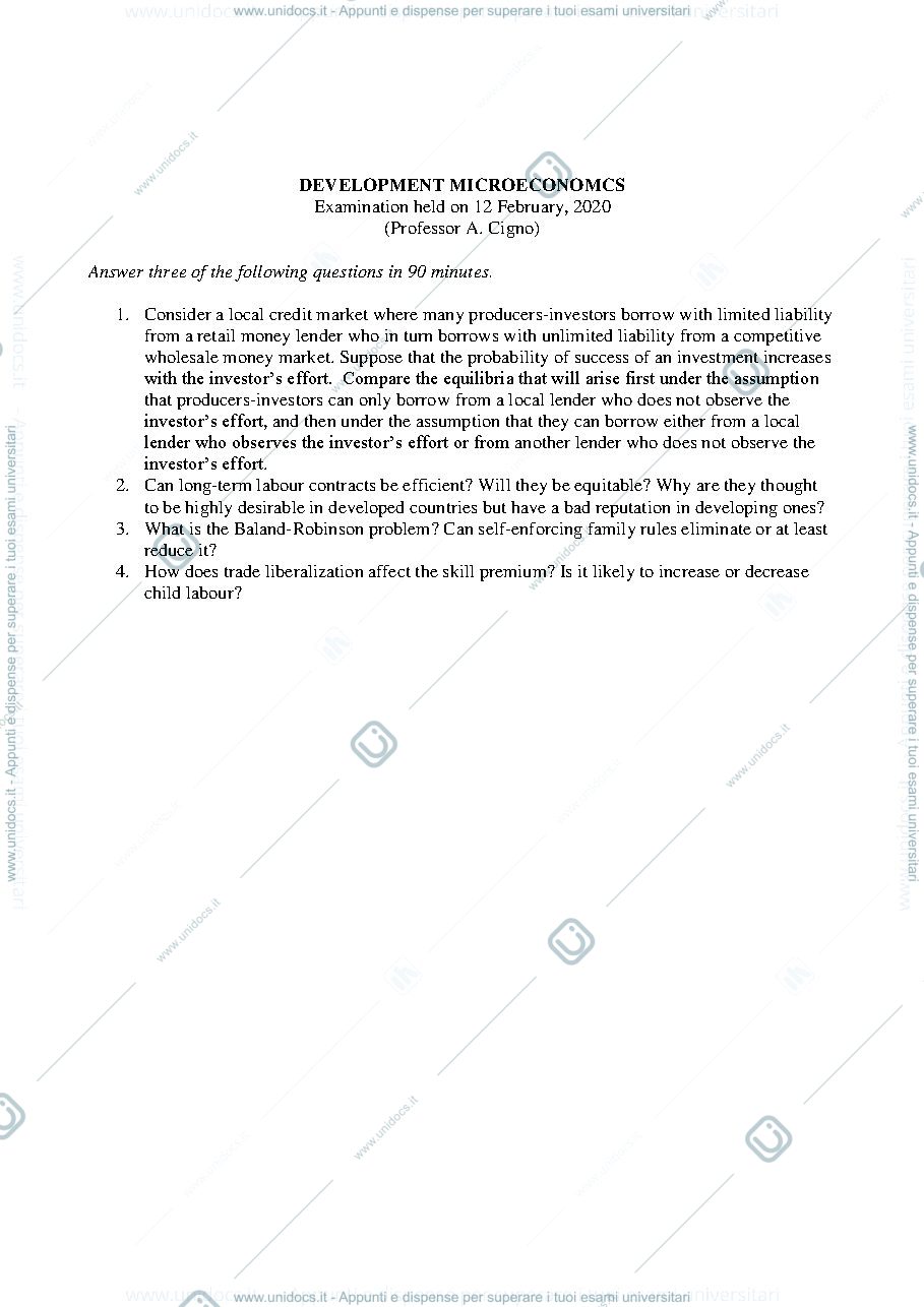 Anteprima pagina 1 — Development microeconomics