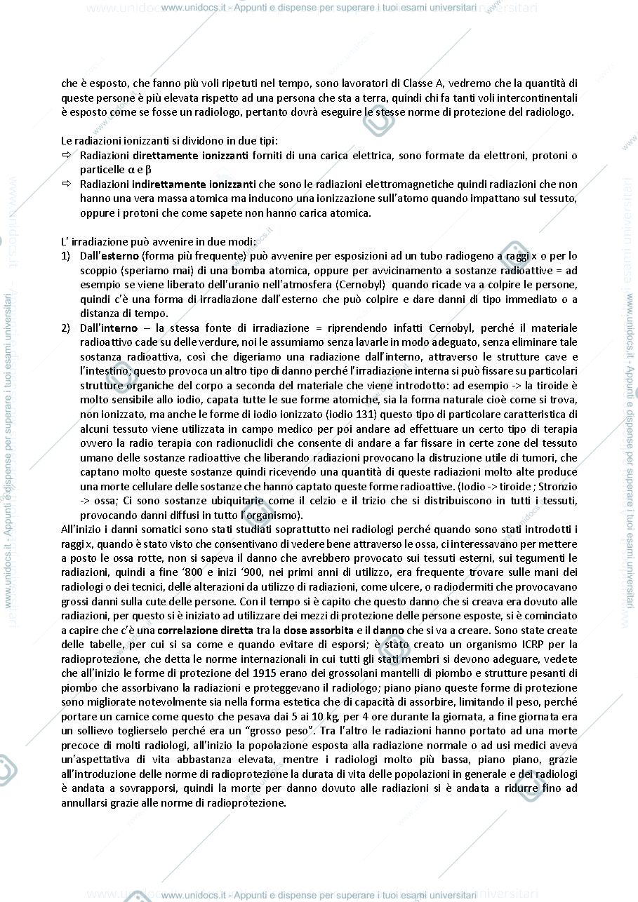 Anteprima pagina 2 — Appunti Diagnostica per immagini e radioprotezione
