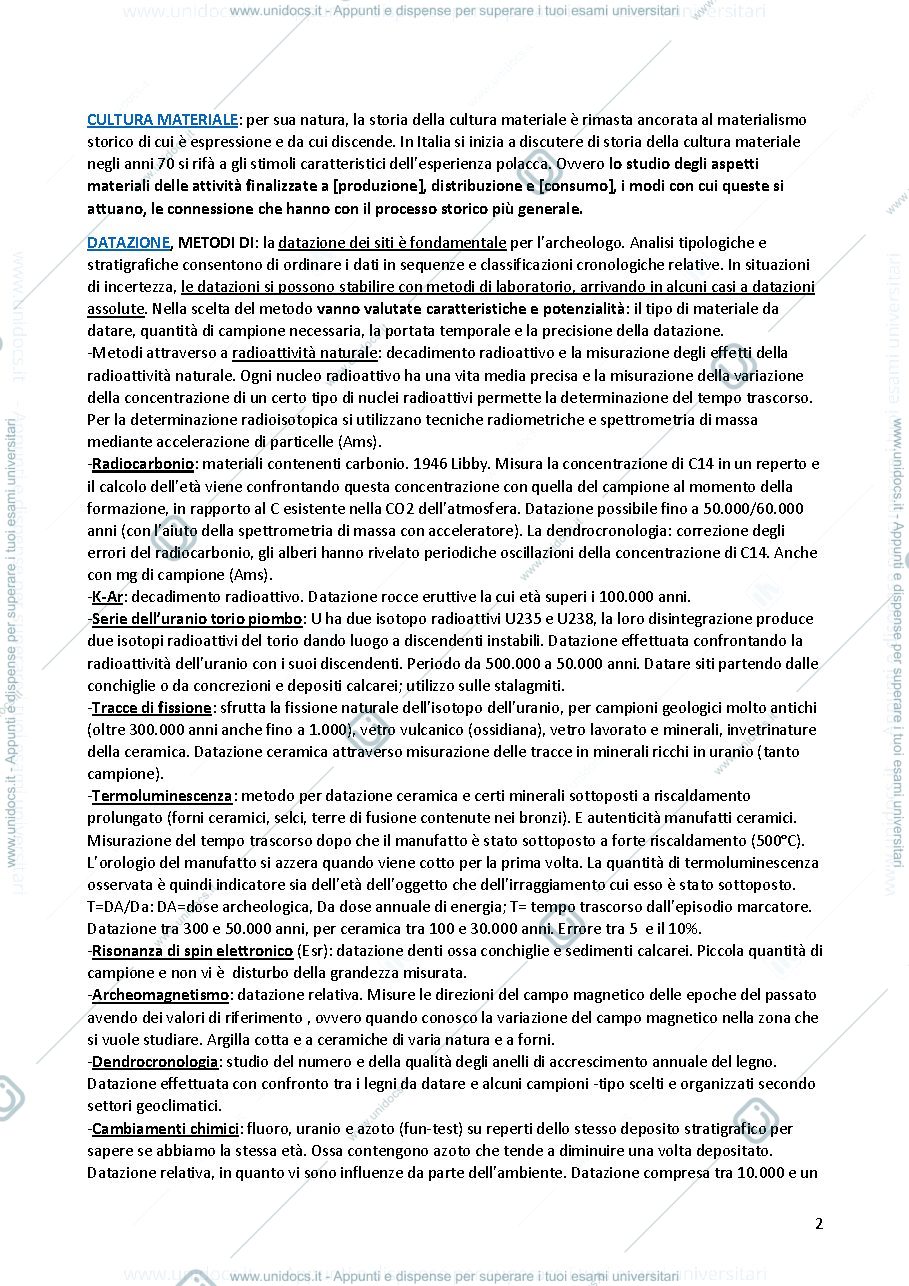 Anteprima pagina 2 — riassunto dizionario archeologia