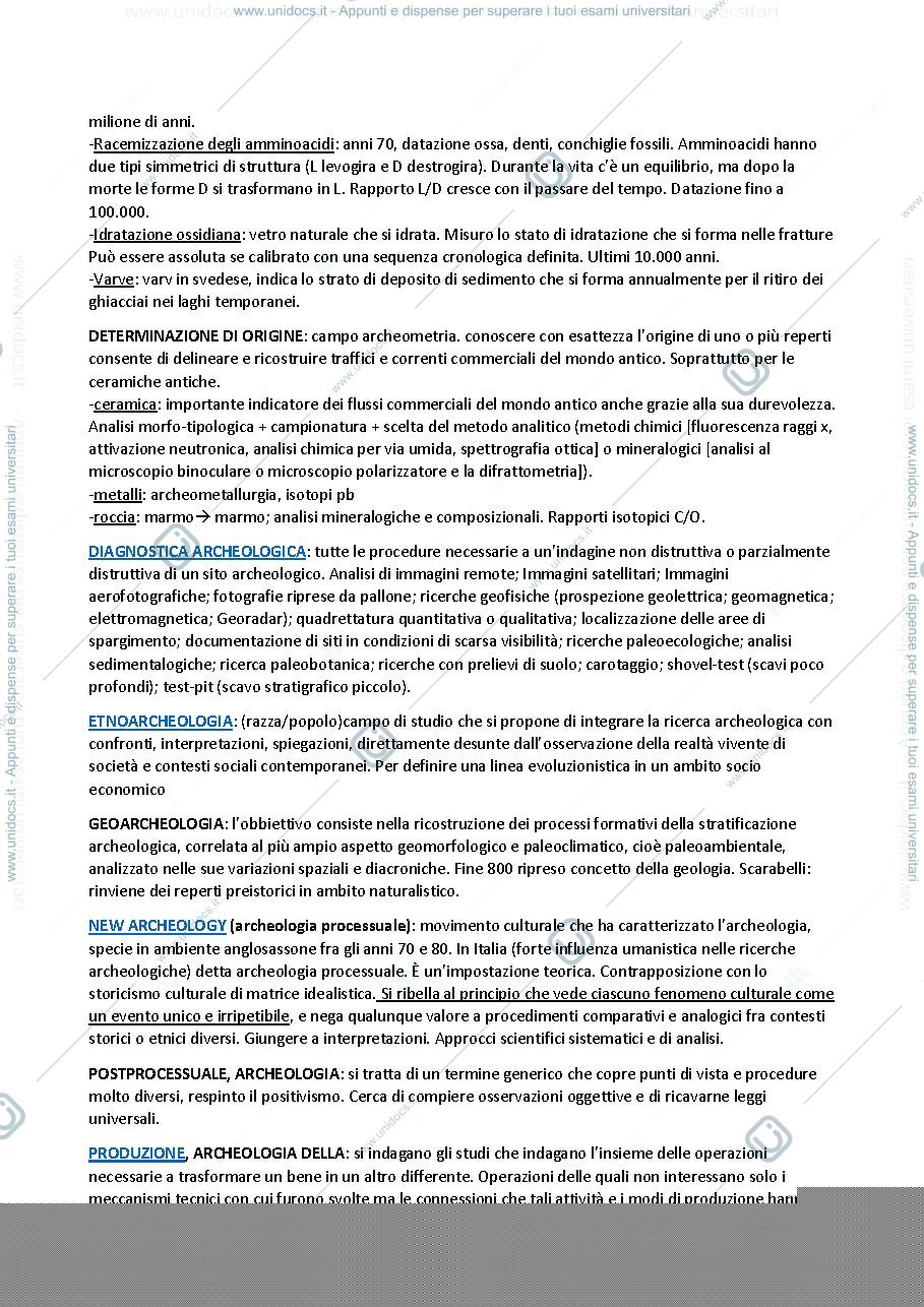 Anteprima pagina 3 — riassunto dizionario archeologia
