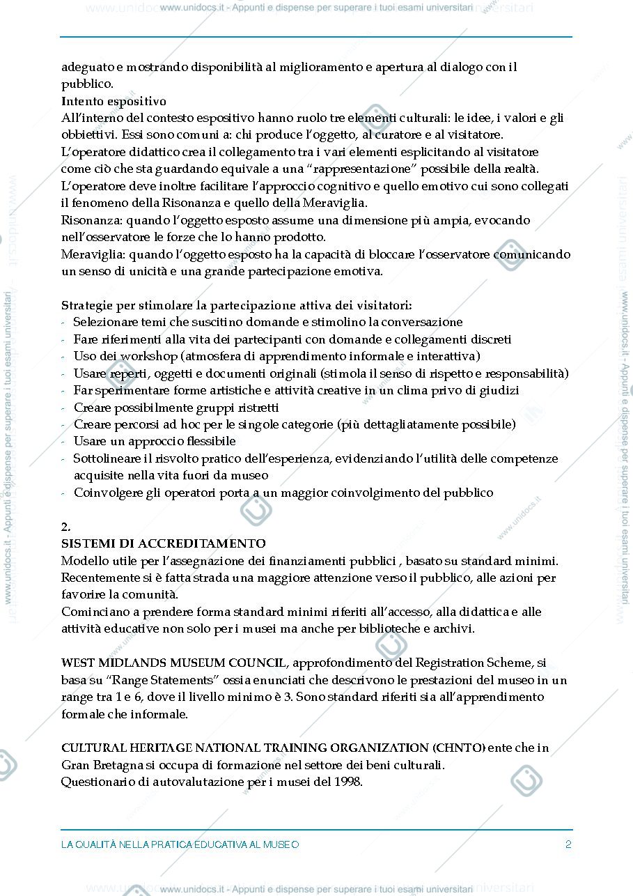 Anteprima pagina 2 — La qualità nella pratica educativa al museo