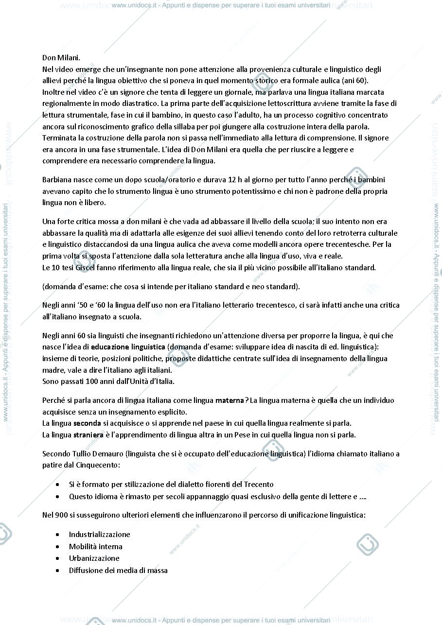 Anteprima pagina 2 — APPUNTI DIDATTICA DELLA LINGUA ITALIANA