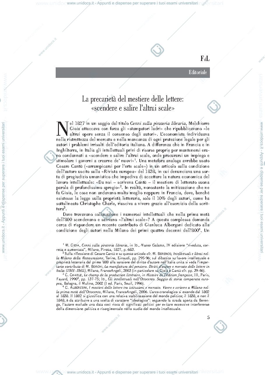 Anteprima pagina 1 — Il mestiere delle lettere