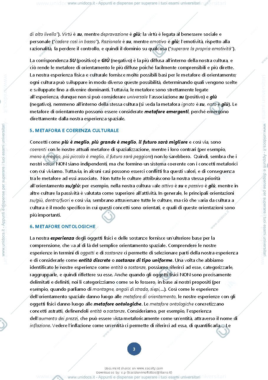 Anteprima pagina 4 — Metafora e vita quotidiana - Lakoff/Johnson 