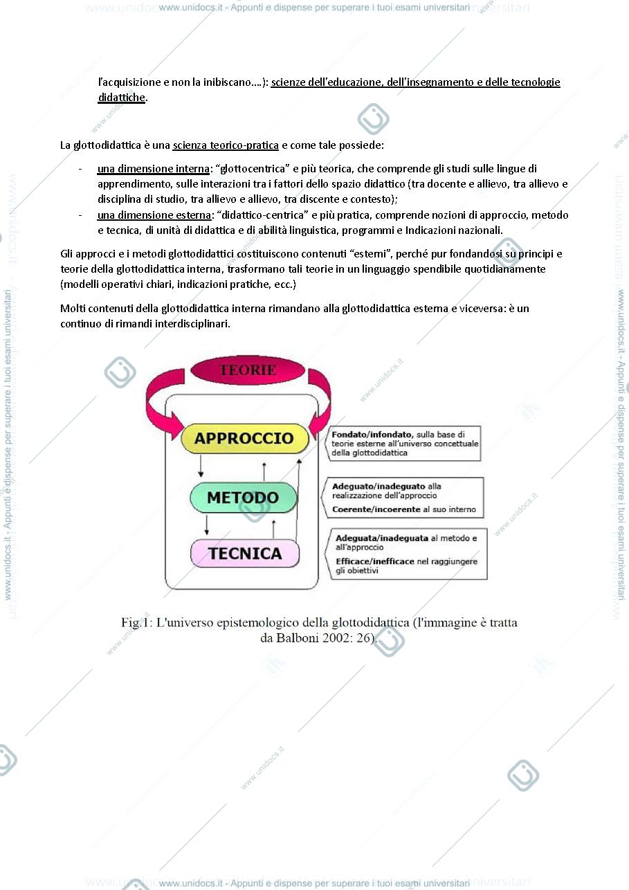 Anteprima pagina 2 — Appunti DIDATTICA E APPRENDIMENTO DELLE LINGUE MODERNE - Prof. Tenchini - PART 1
