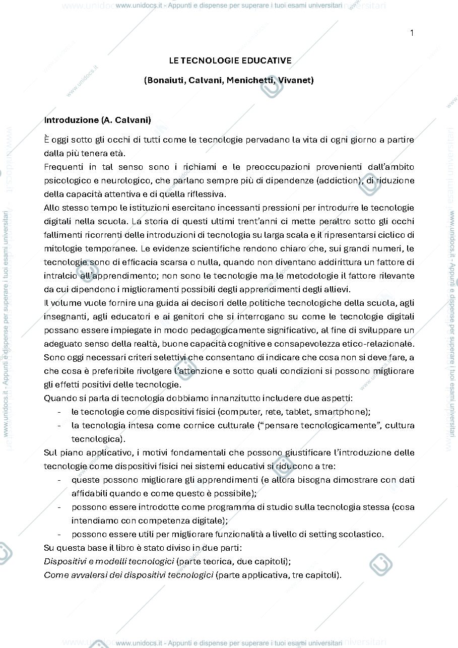 Anteprima pagina 1 — LE TECNOLOGIE EDUCATIVE